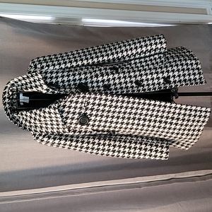 Houndstooth pea coat jacket sz Small